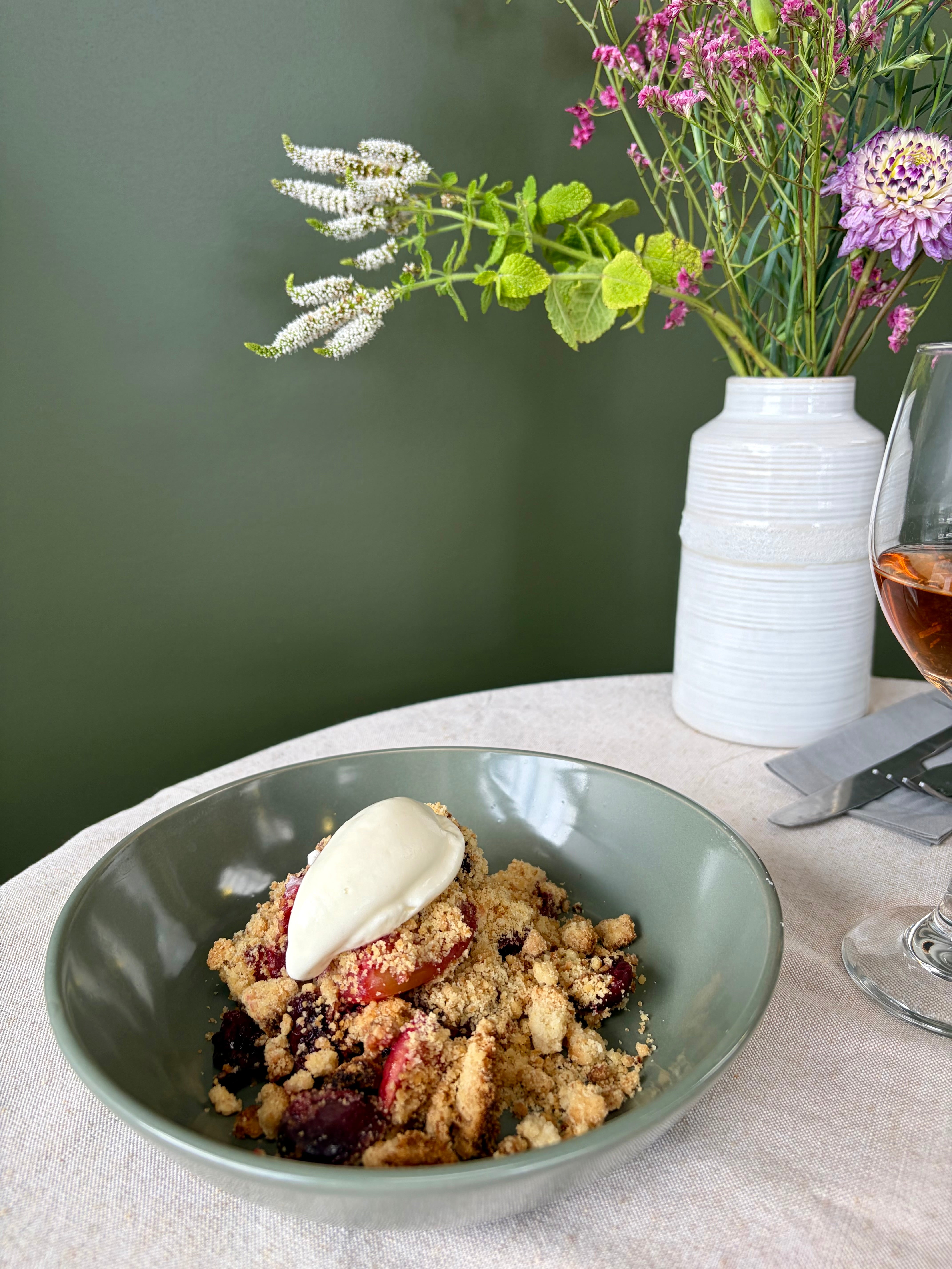 Cherry and Apple Crumble