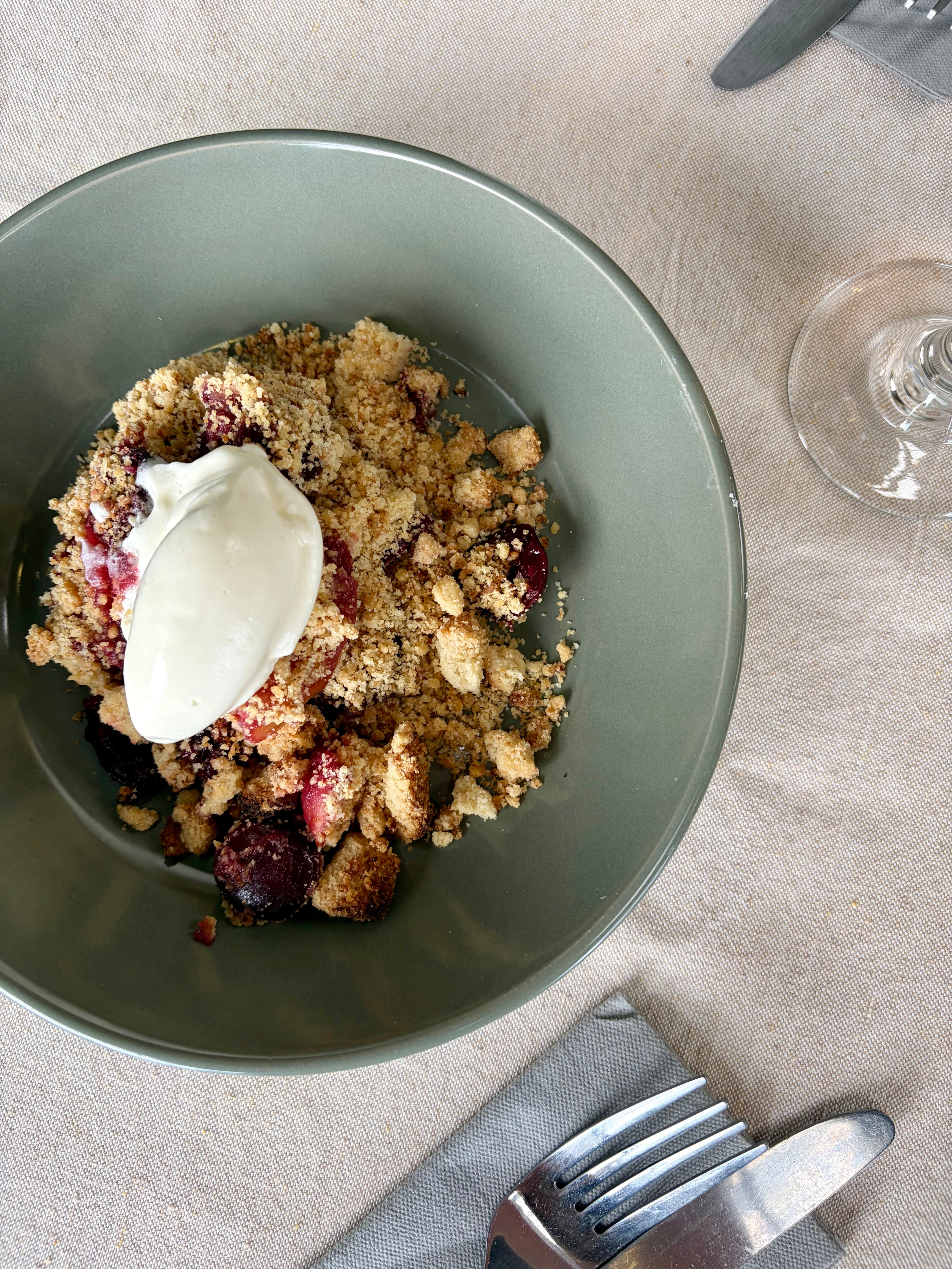 Cherry and Apple Crumble